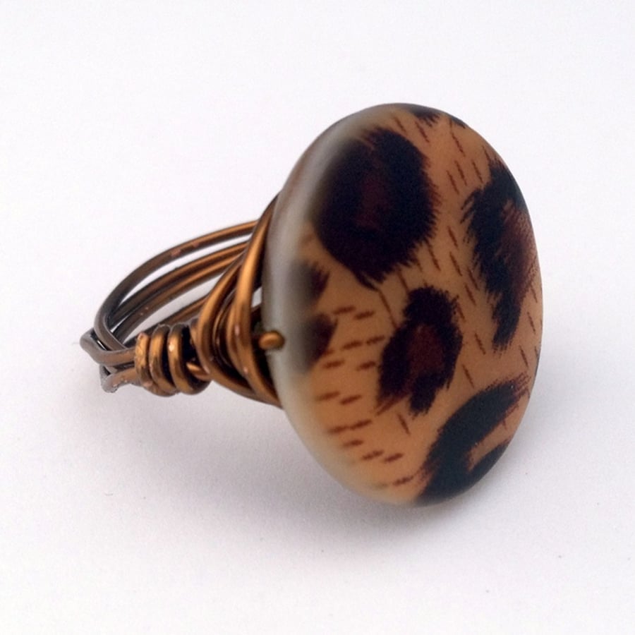 Brown Shell Coin Ring