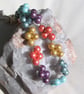 Shell Pearl Statement Beaded Vibrant Multi-Coloured Necklace "Rainbow" - Image 2