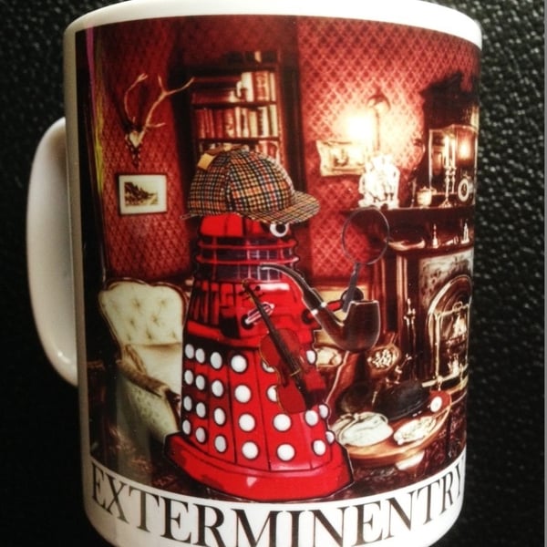 Dr Who Daleks as Sherlock Holmes and Dr Watson Mug