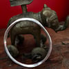 Sterling silver wonky bangle - hammered silver bracelet - hallmarked 