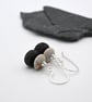 black lampwork glass and jasper earrings - Image 3