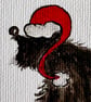 Black Dog Wearing a Santa Hat Christmas Decoration  - Image 2