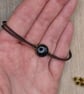 Harris Tweed Resin Bracelet, Blue, Adjustable Cotton Cord, Handmade in Scotland - Image 4