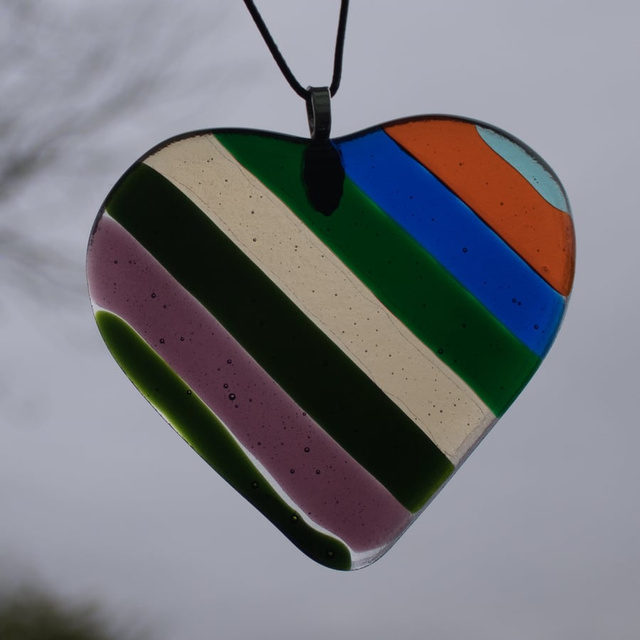 Rainbow Heart - Diagonal Stripes