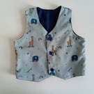 Waistcoat, age 6-9 mths, Boys waistcoat, giraffes, elephant, Babies and Children