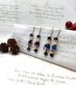 Blue or Purple crystal nutcracker soldier diamante earrings festive gifts - Image 1