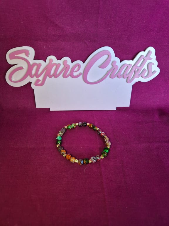 Earthy Marbled Beaded Bracelet