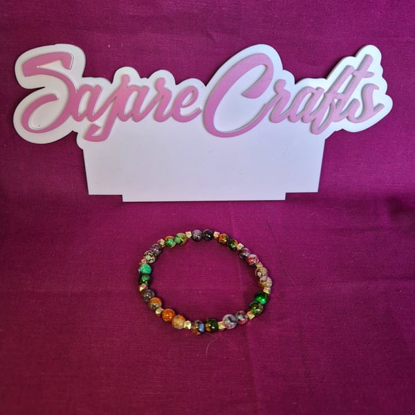 Earthy Marbled Beaded Bracelet