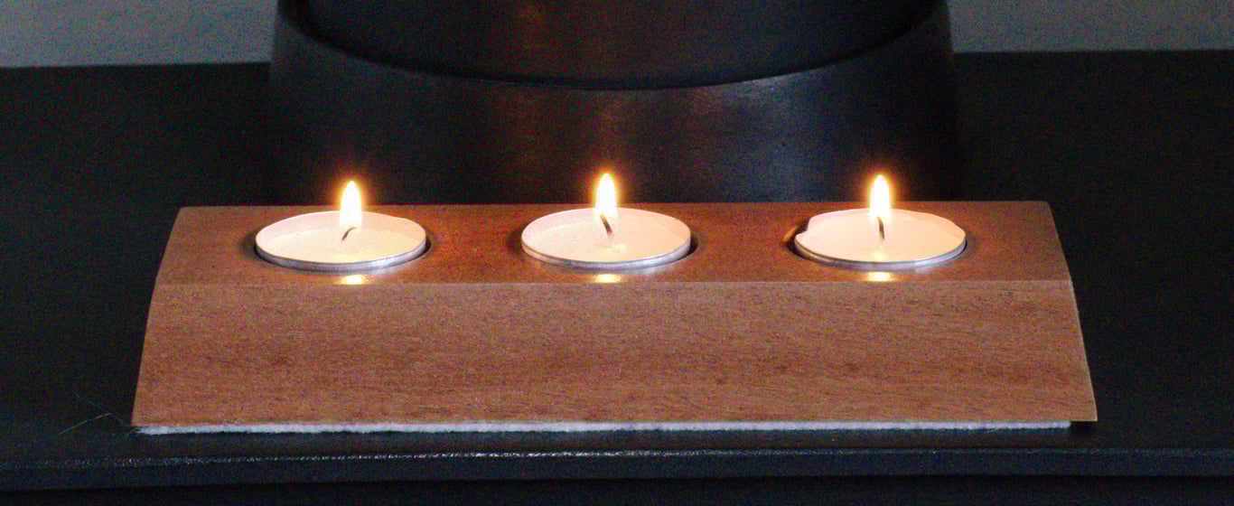 T Light Holder in Sapele