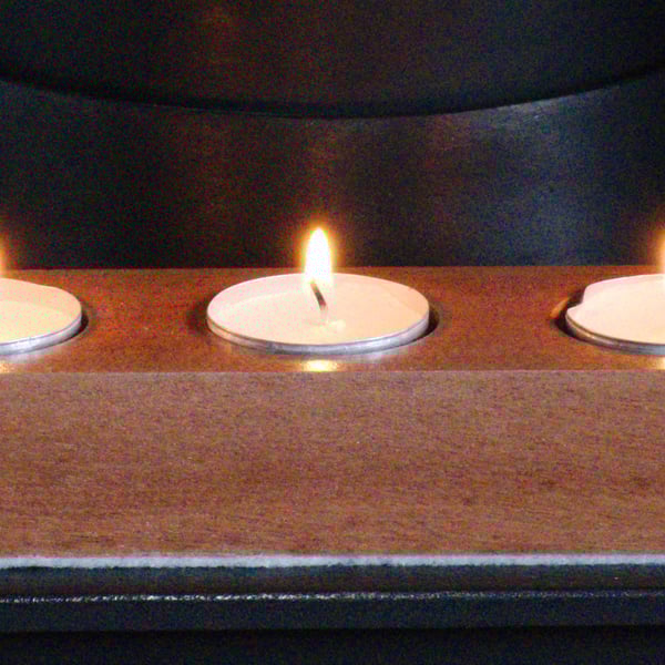 T Light Holder in Sapele