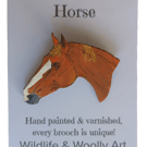 Chestnut Horse Brooch - Hand Painted & Varnished