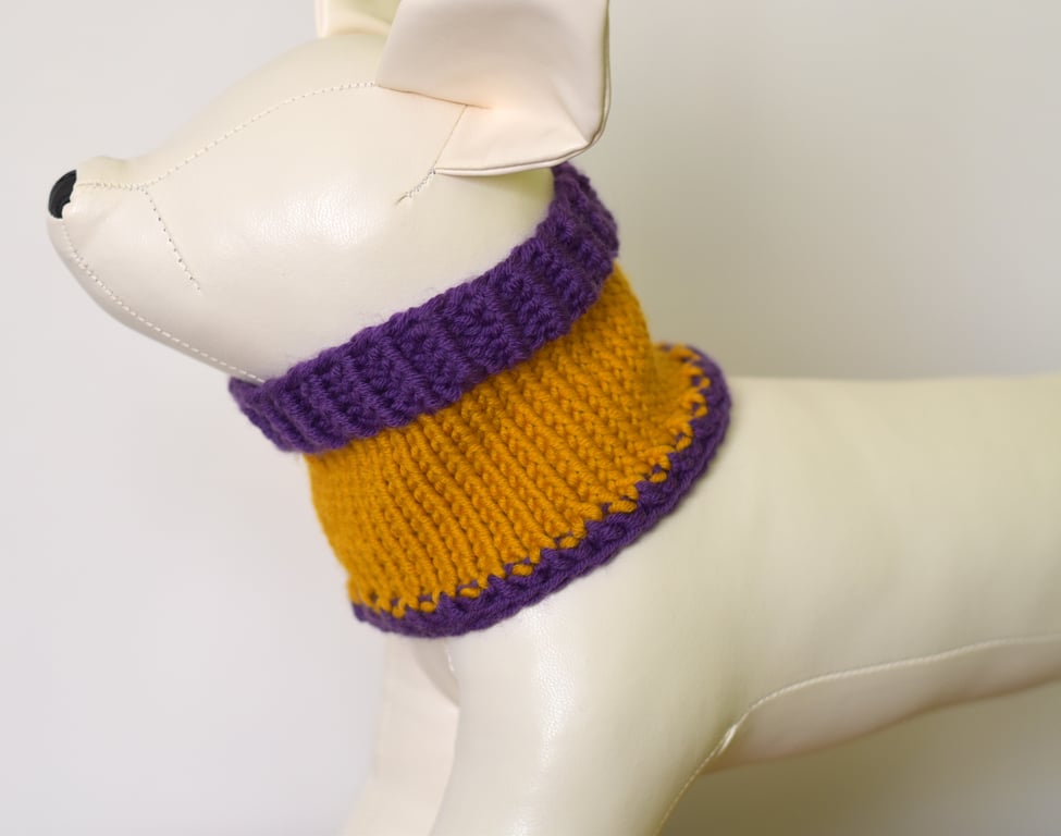 Hand Knitted Merino Wool Dog Snood - Neck Warmer for Dogs