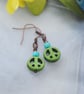 Green peace & turquoise earrings - Image 1