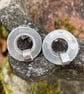 large circular sterling silver stud earrings - Image 4