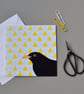Blackbird on patterned background blank card - Image 2