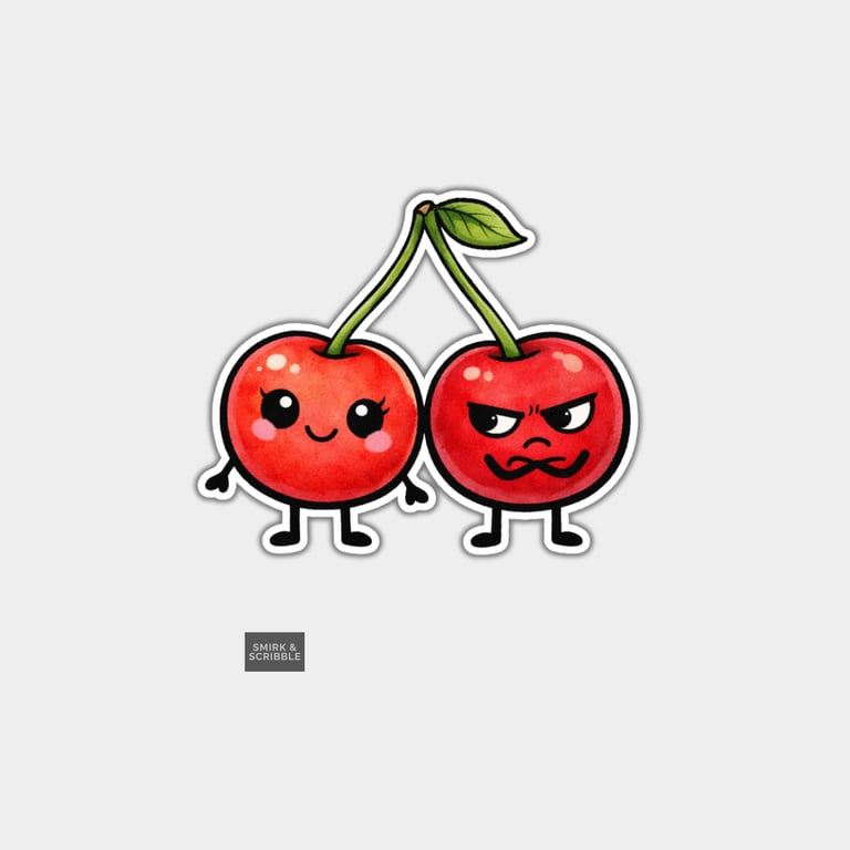 Funny Snarky Vinyl Sticker For Adults - Cherries