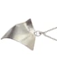 Unique Sterling Silver Handmade Pendant, Sculptural Triangle Design - Image 2