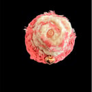 Crochet Rose  Brooch with Beaded Centre, Crochet Flower Pin, Shabby Chic