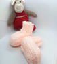  Peach and White Baby's Boots, Boots for 0 - 6 Months, Baby Shower Gift - Image 6