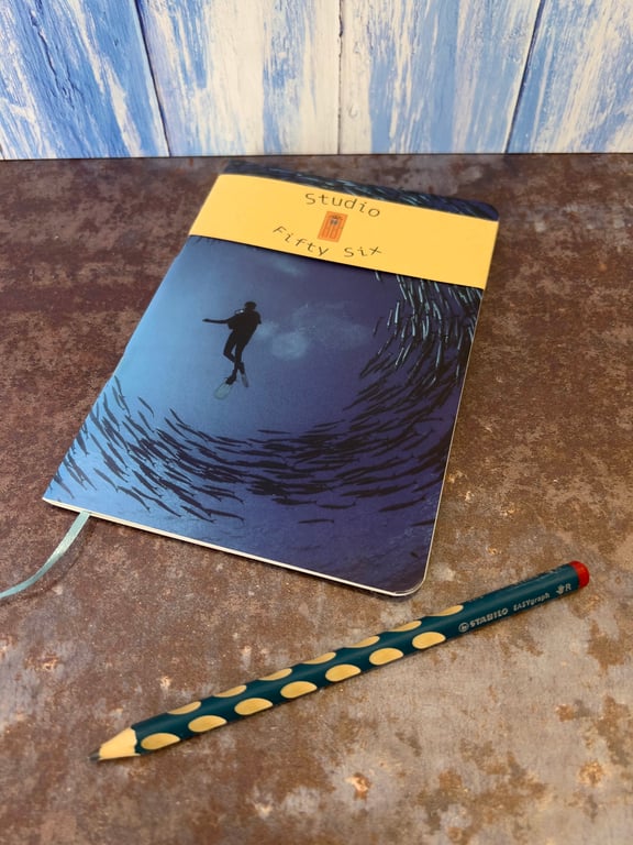 Notebook, Marine themed, A5 (ish), made from up-cycled and recycled materials.
