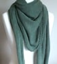 Large Alpaca Wrap, Shawl, Triangular, Green - Image 3