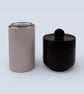 Satin Black Round Jewellery Box with Lid Modern Geometric Trinket Pot - Image 4