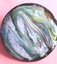 brooch - round: shades of green and blue, hints of yellow and red - Image 2