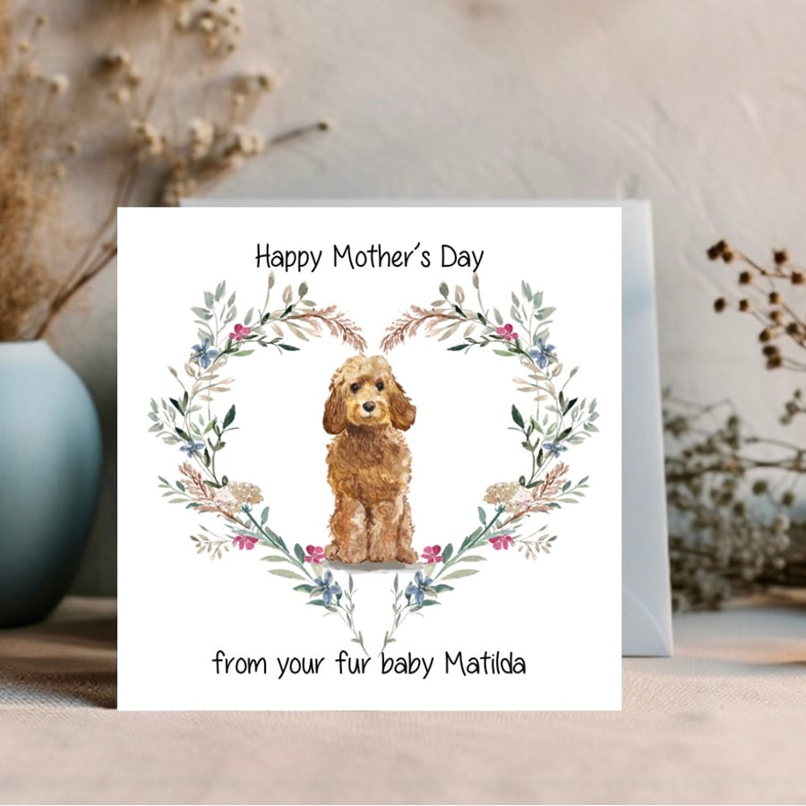 Personalised Card for Mothers Day - For Dog Mums