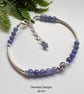 Designer 19ct A Grade Tanzanite Sterling Silver Bracelet (Small Size)