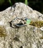 RARE UV Sea Glass and Sterling Silver Wavy Ring- Size R - 1367 - Image 3