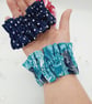 Ruffled scrunchie set,  navy polkadot and turquoise rose.  - Image 8