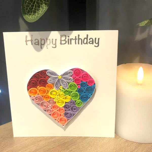 Stunning Handmade Quilled Heart Card