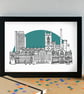 Oldham Skyline Art Print - Image 1