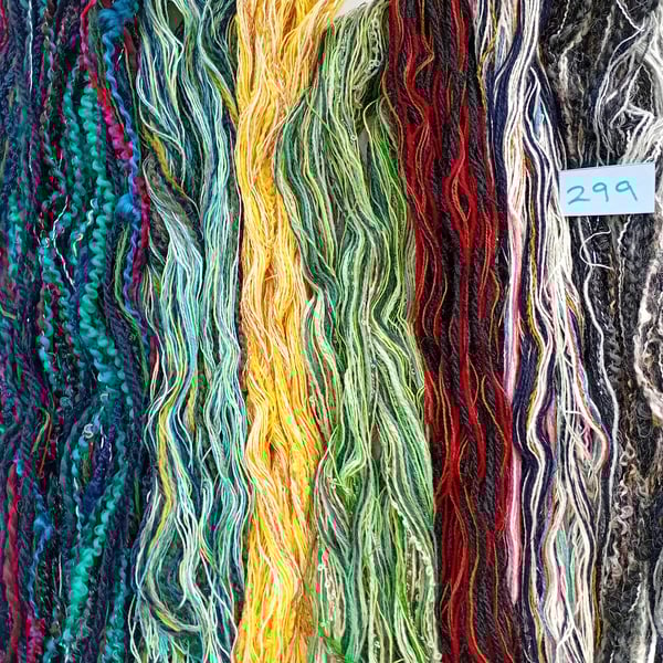 Textured yarns, creative threads, mixed media fibres, weaving thrums