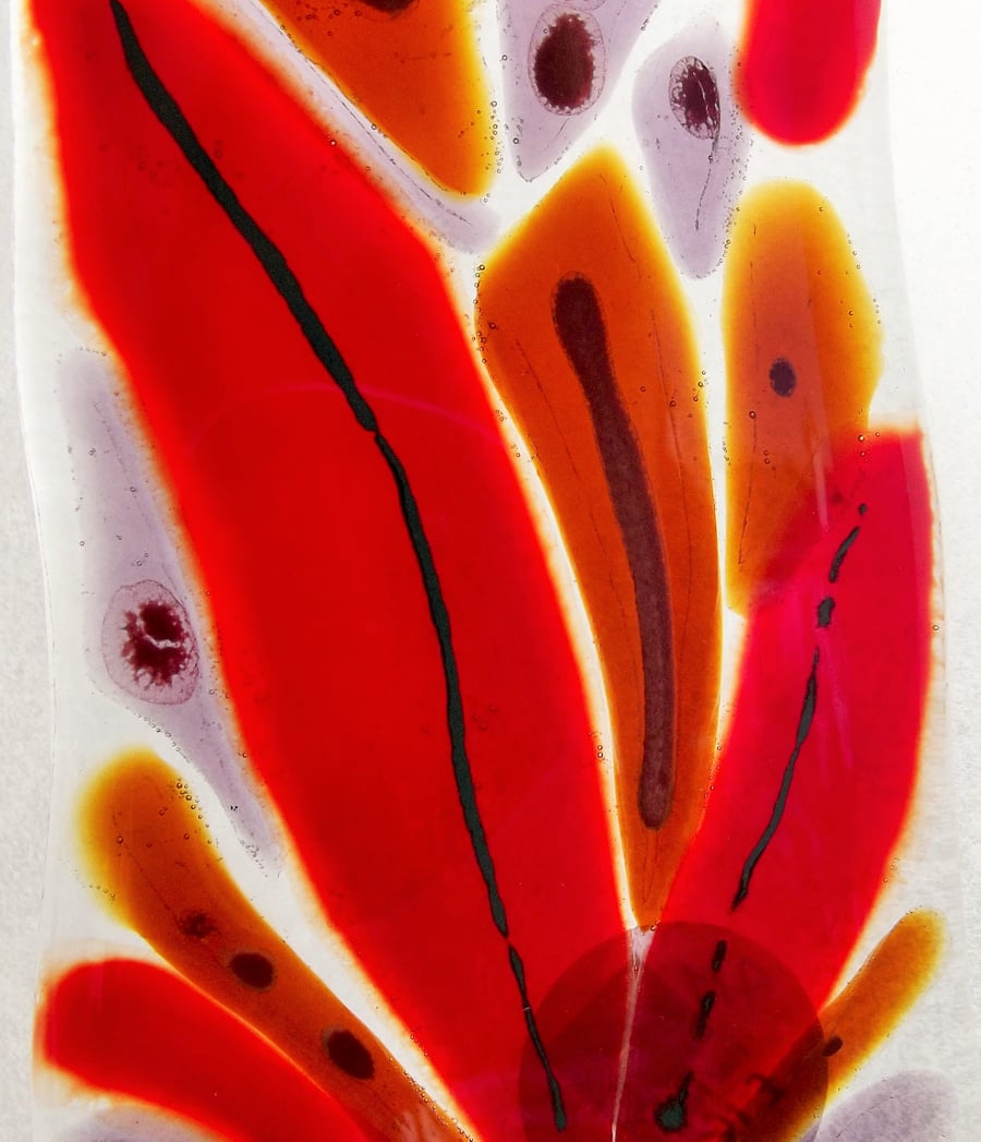 Summer Leaves - Fused glass hanging 