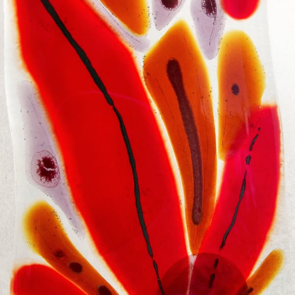 Summer Leaves - Fused glass hanging 