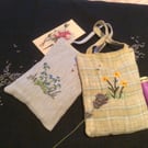 Pure linen embroidered lavender bags lot1