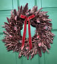 30cm Autumn Dried Wreath & Rust Velvet Ribbon – Fall Harvest Home Decor - Image 5
