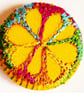 Buttons 1 inch button Hand Dyed Silks and Cottons Free Machine Embroidery Button