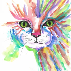 Extra- Abstract Cat. Choose Original Painting or a Print