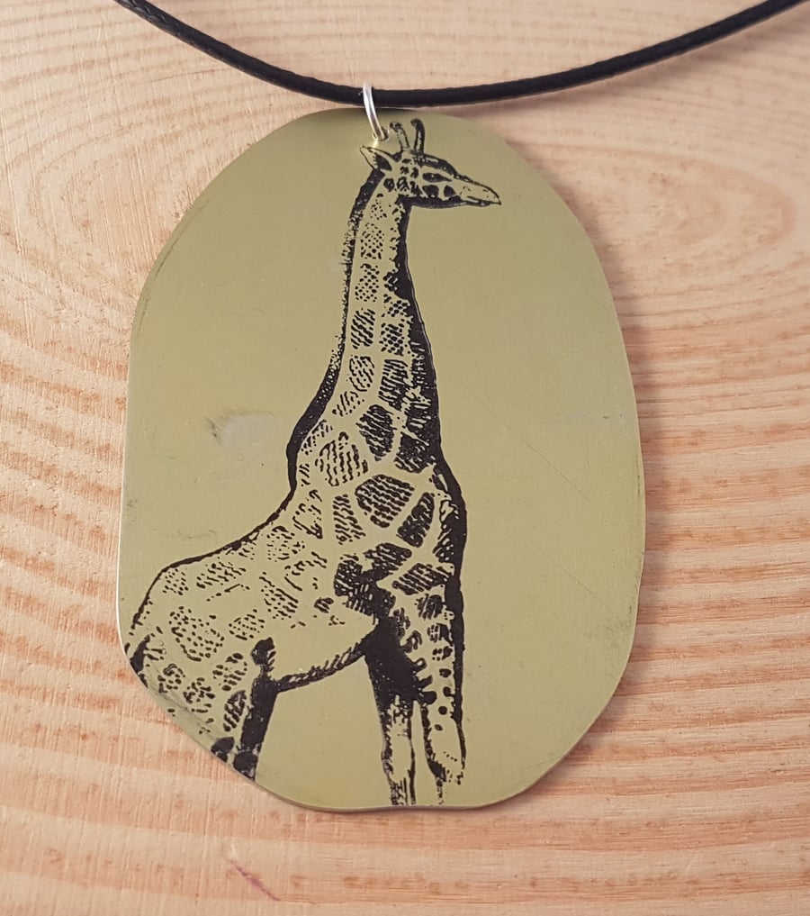 Anodised Aluminium Yellow Giraffe Necklace AAN051802