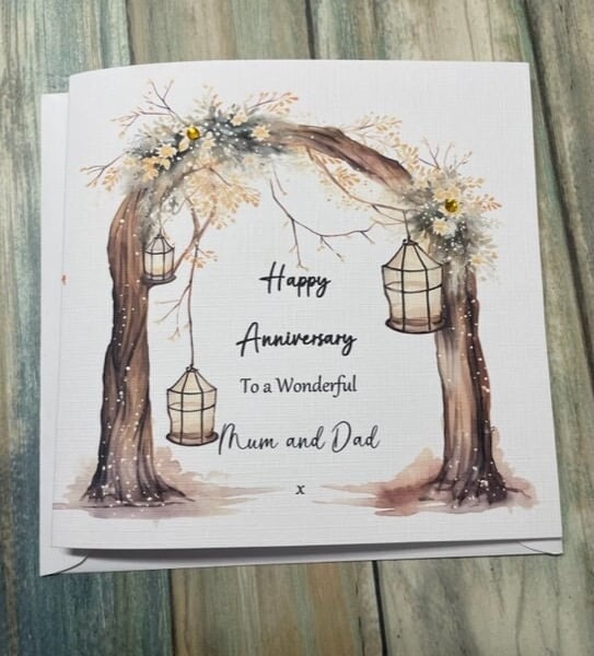 Anniversary Personalised Card For Mum Dad Nan Grandad Wife Husband Couple