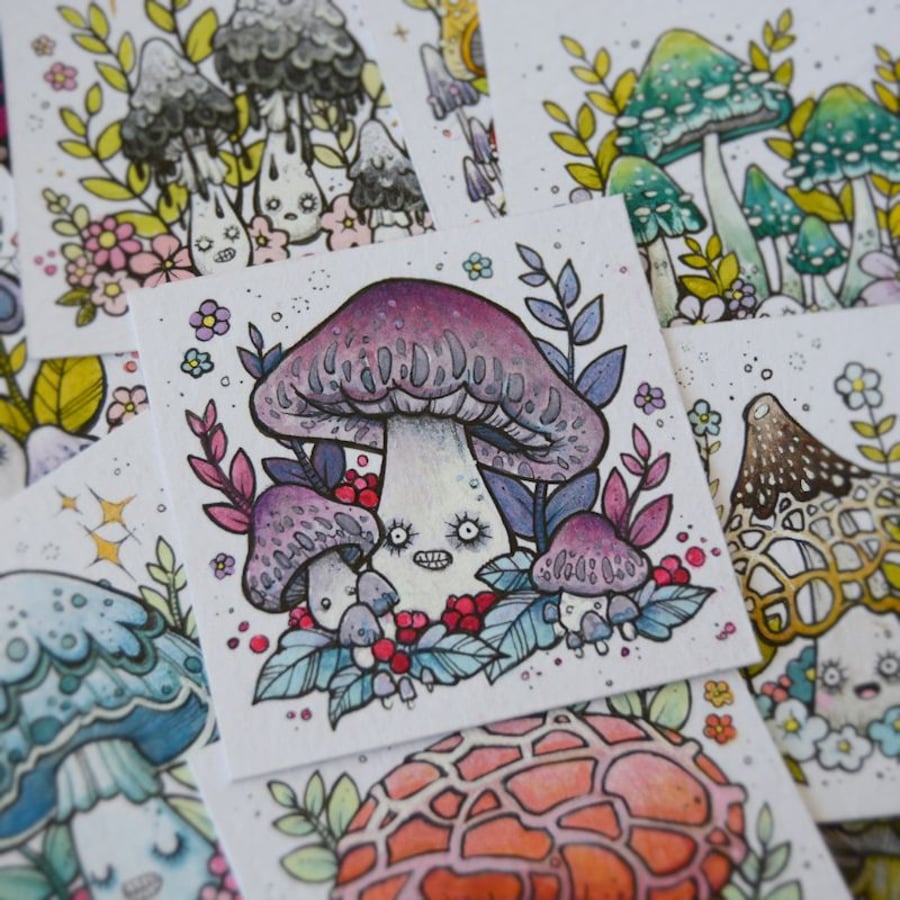 mushroom month - day 29 - original twinchie illustration