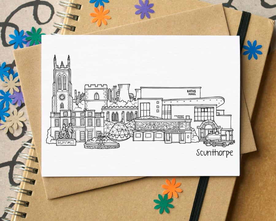 Scunthorpe Skyline Greetings Card