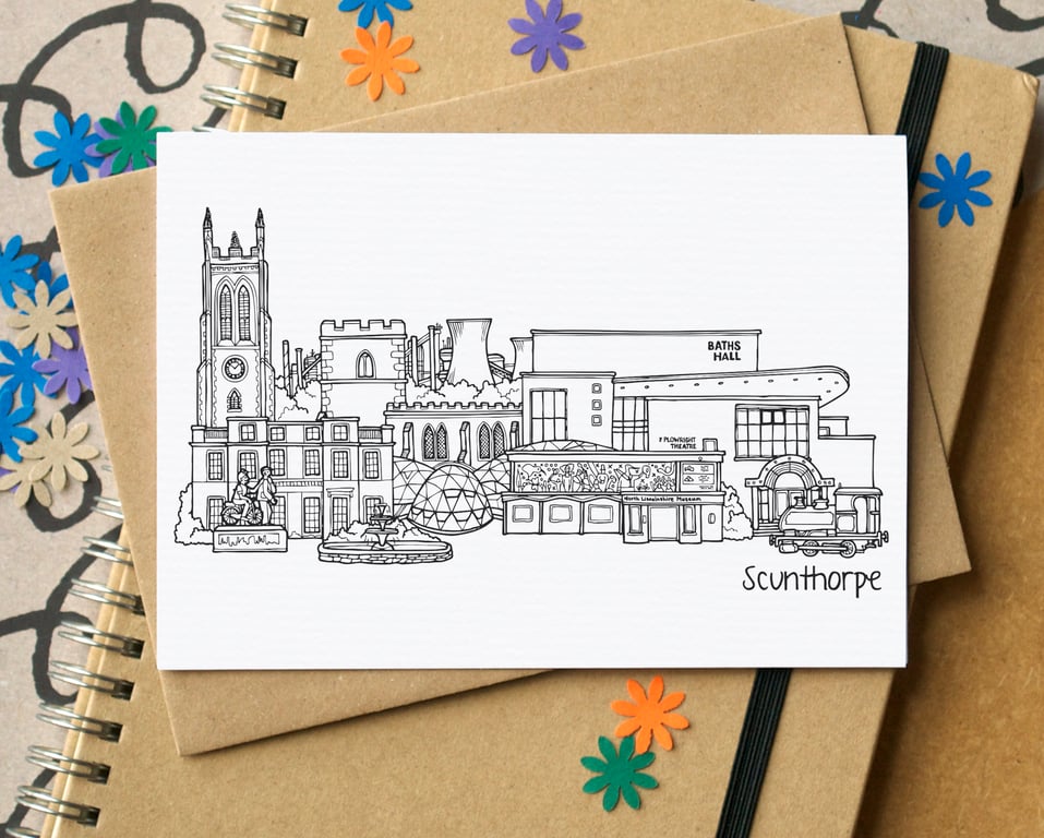 Scunthorpe Skyline Greetings Card