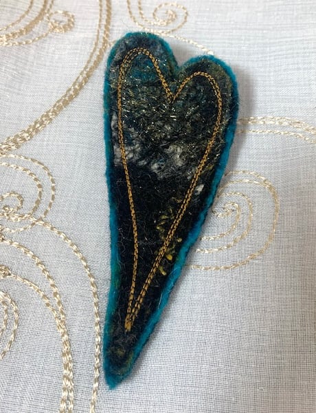 Blue Heart Sparkle Brooch Seconds Sunday
