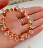 'Raindrops in Autumn' Carnelian and Czech glass stretchy bracelet  - Image 5