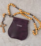 Personalised Leather Rosary Case – Handmade Catholic Rosary Pouch - Image 1