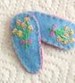 Pair of Blue Posie Hair Clips - Image 1