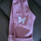 Lilac Butterfly Embroidered Baby Trousers (6-12 Months) – Sustainably Handmade